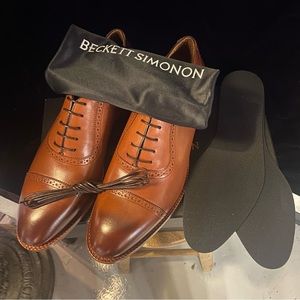 Beckett Simonon Men’s Durant Oxfords- Full-Grain Leather, Size 11.5 Color: Tan